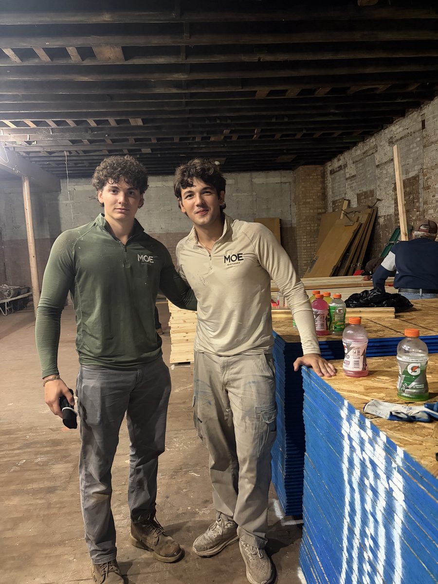 The Moe Maintenance crew at the shop in Bridgeport