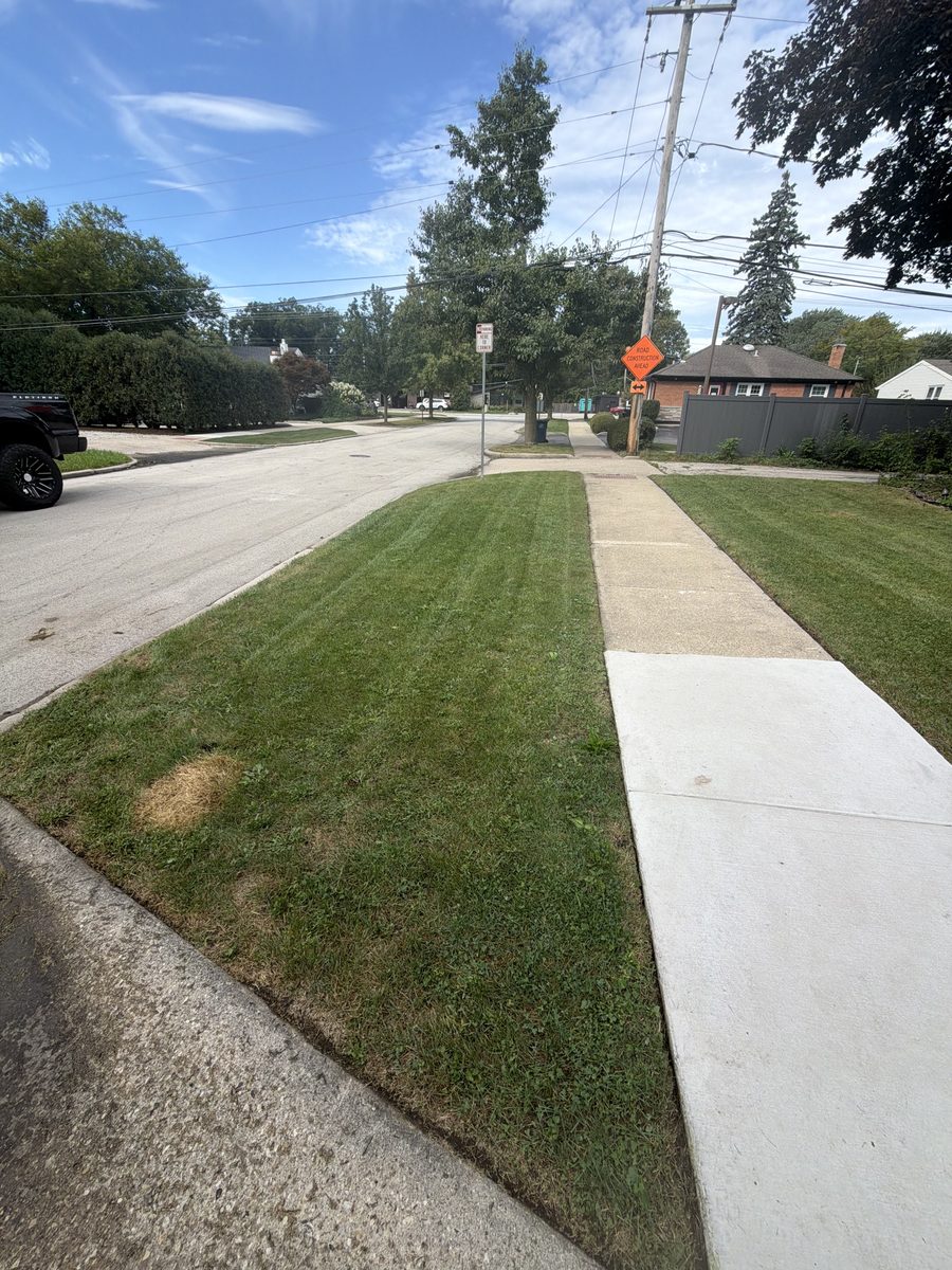 Trimmed parkway strip