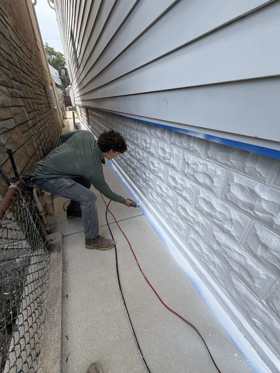 Cutting in along the foundation line