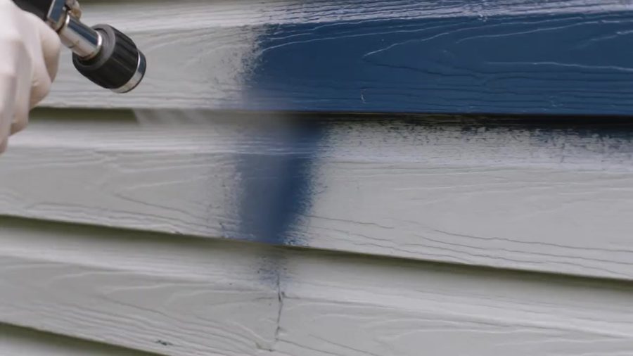 Exterior House Painting equipment in action