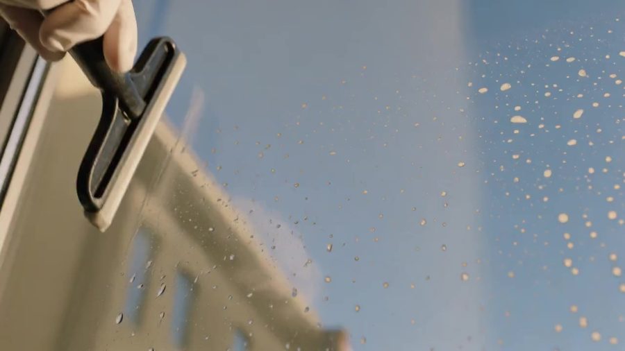 Window Washing equipment in action