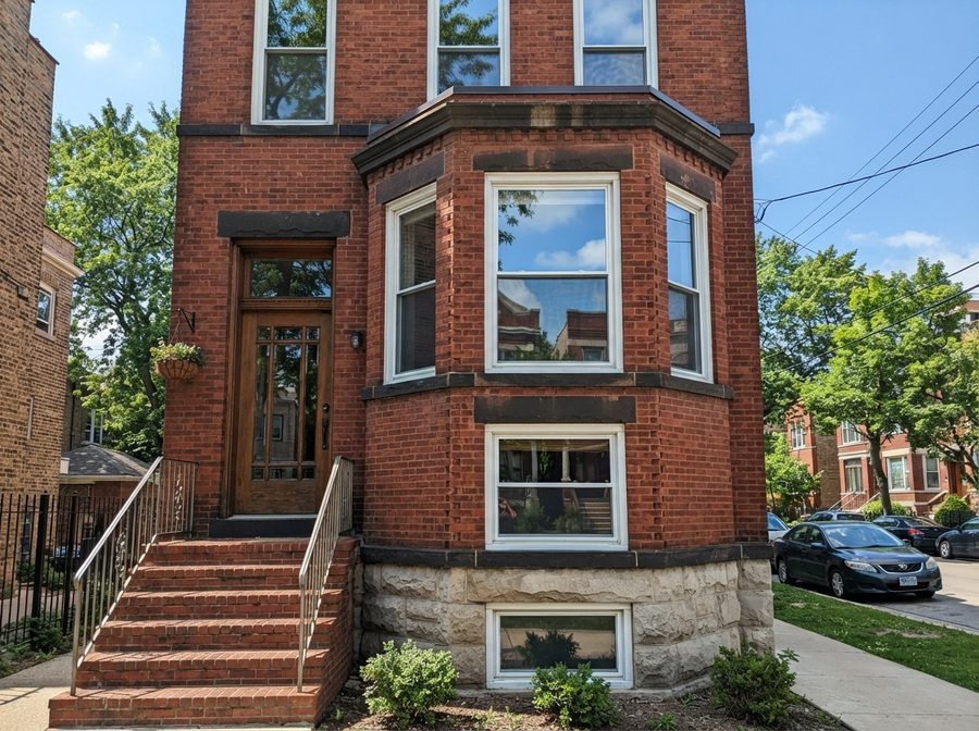 Window Washing: Streak-Free Exterior Windows on Brick Home